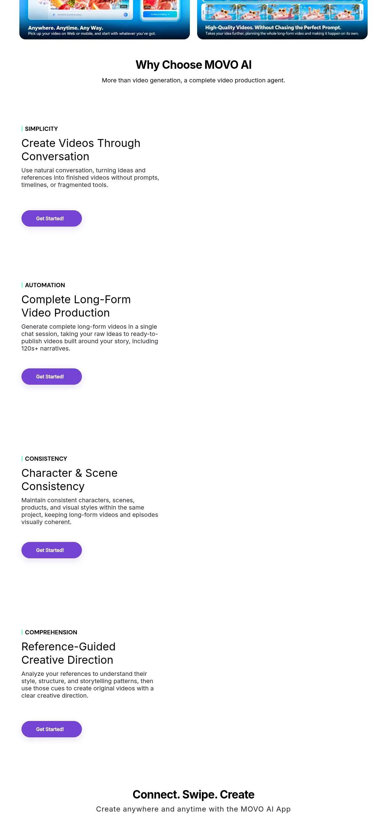 MOVO AI feature grid component