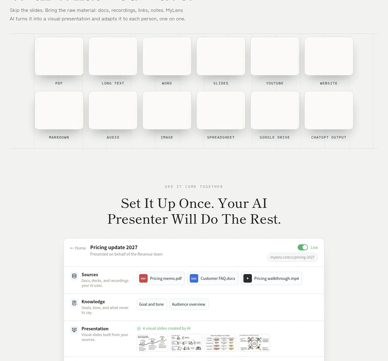 MyLens feature grid component