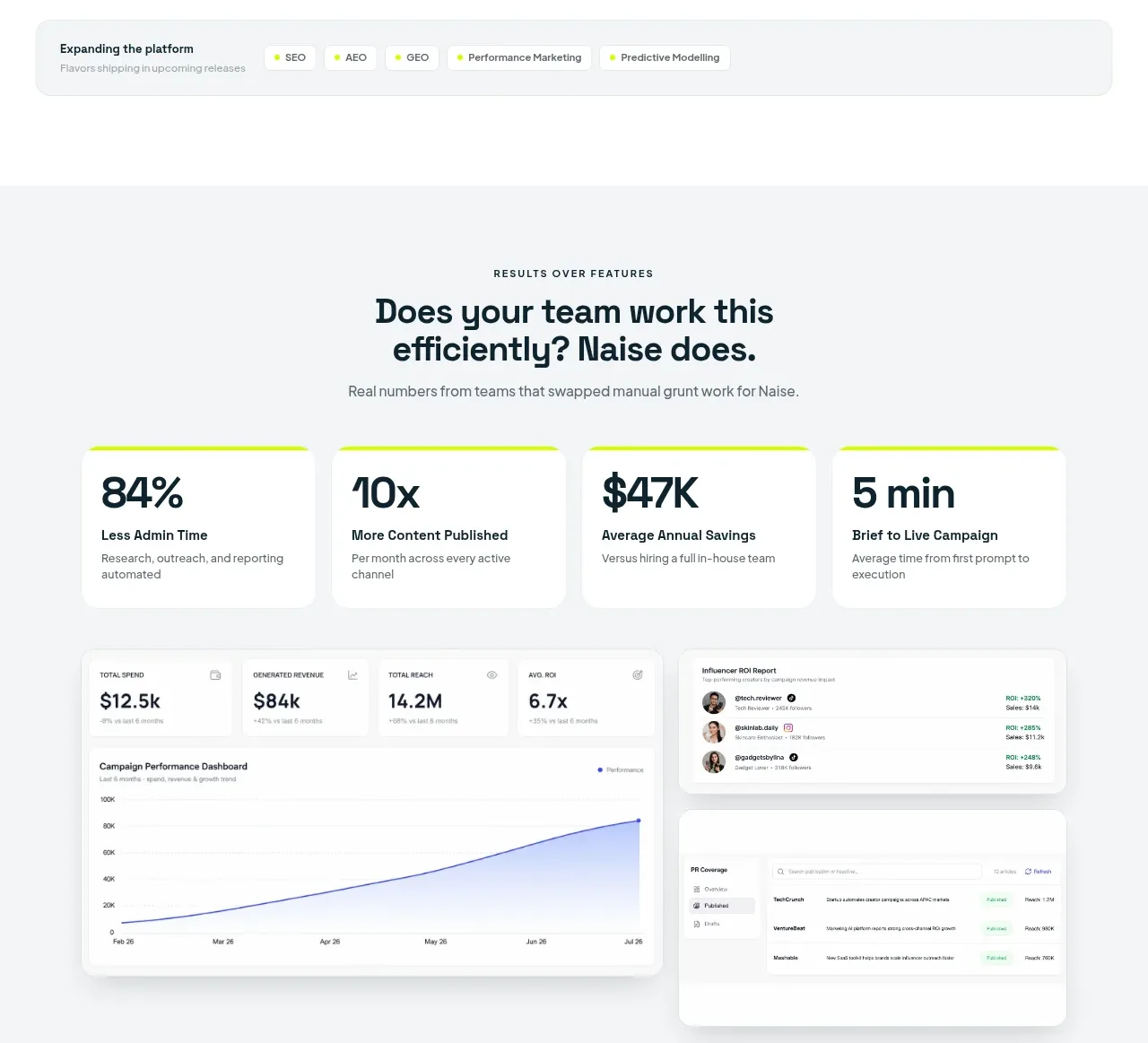 Naise AI stats component