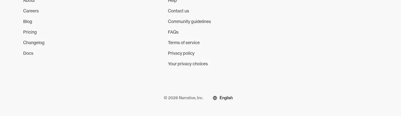 Narrative footer component