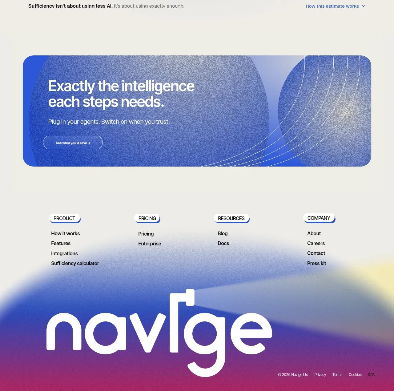Navige footer component