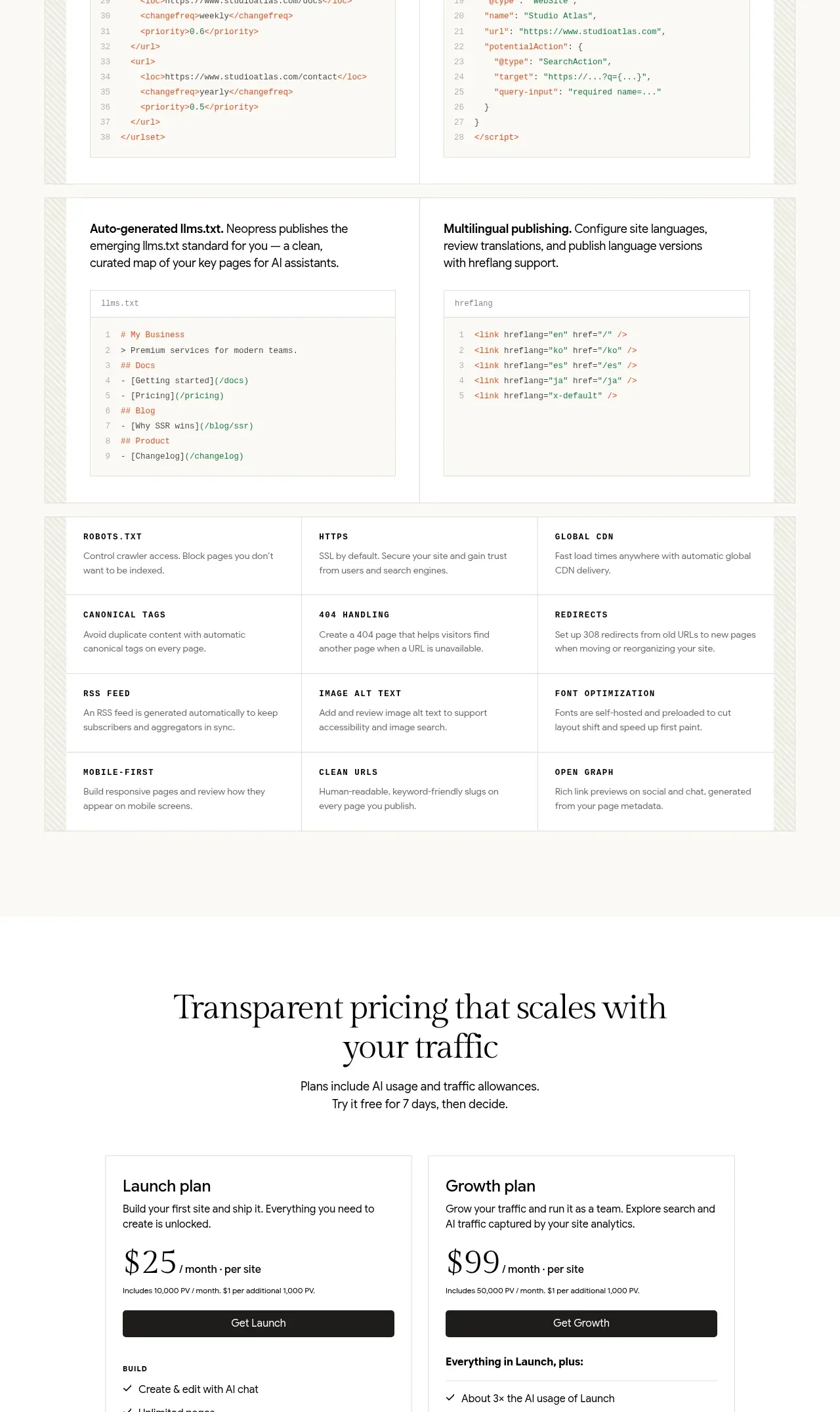 Neopress feature grid component