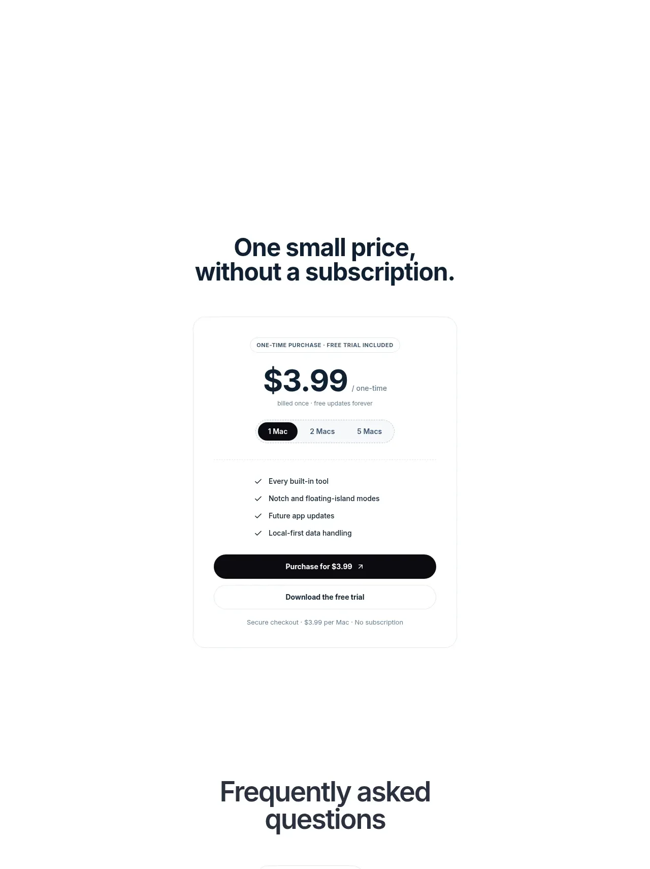 NotchPop call to action component