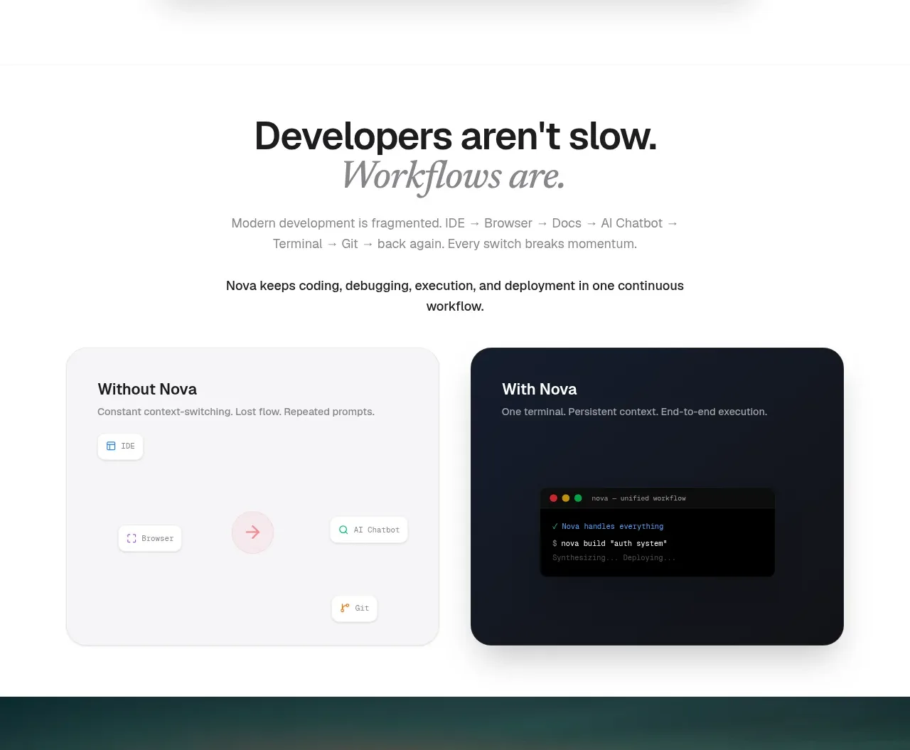 NOVA CLI v1.0 feature grid component