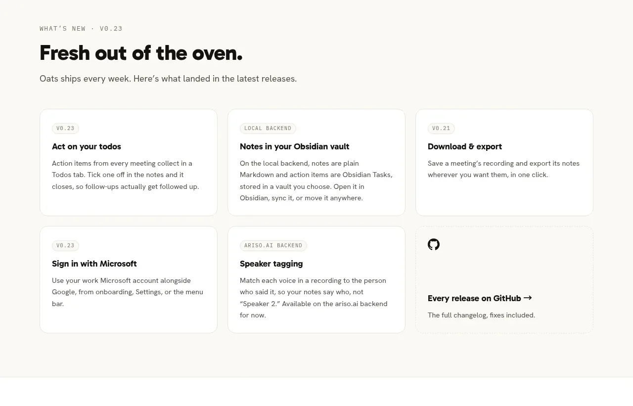 Oats feature grid component