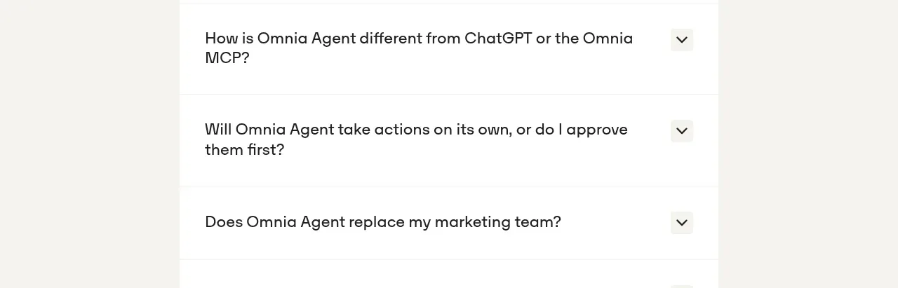 Omnia Agent call to action component