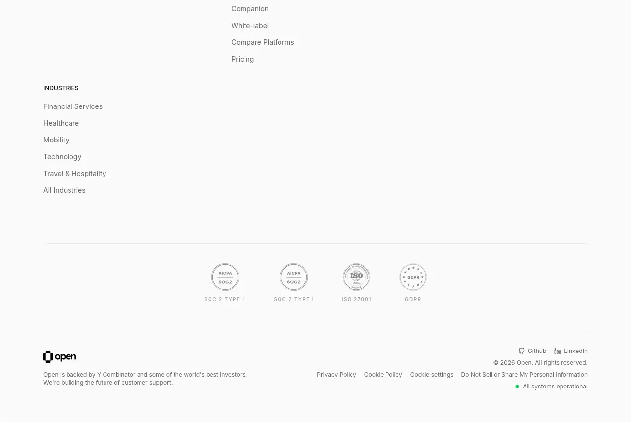 Open For sales footer component