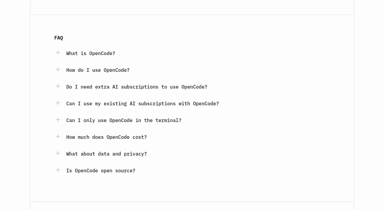 OpenCode 2.0 faq component