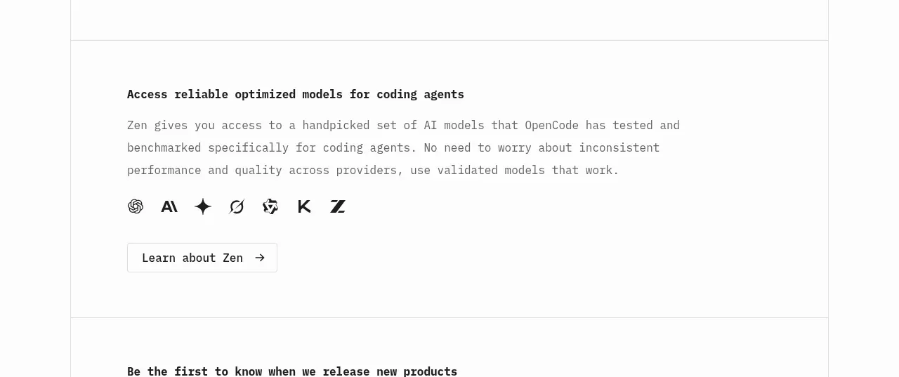 OpenCode 2.0 feature grid component