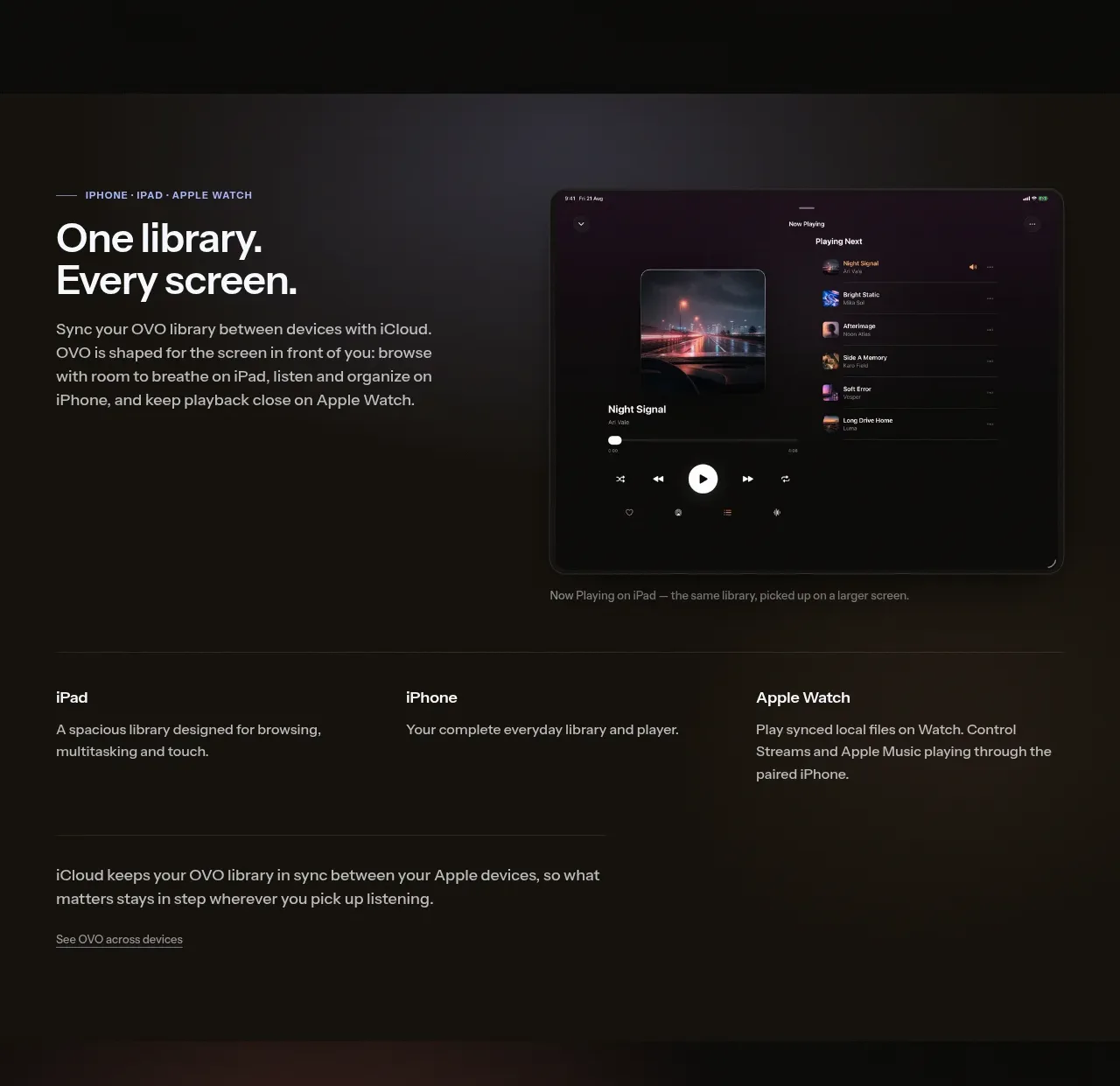 OVO feature grid component