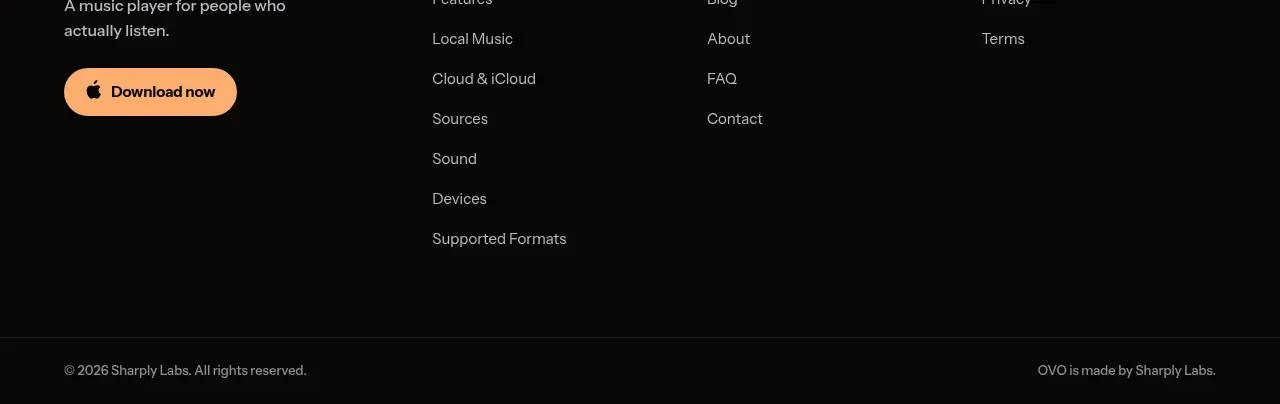 OVO footer component