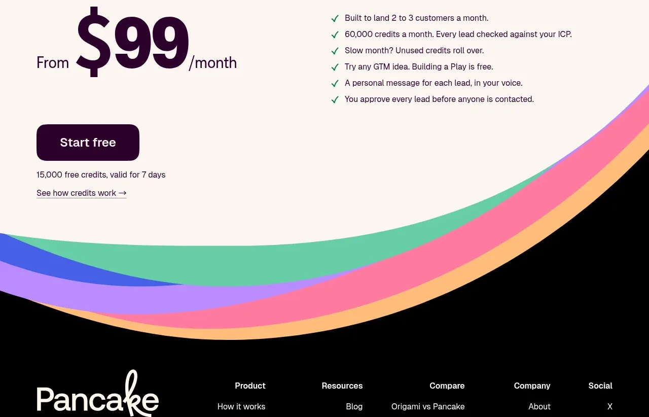 Pancake pricing table component