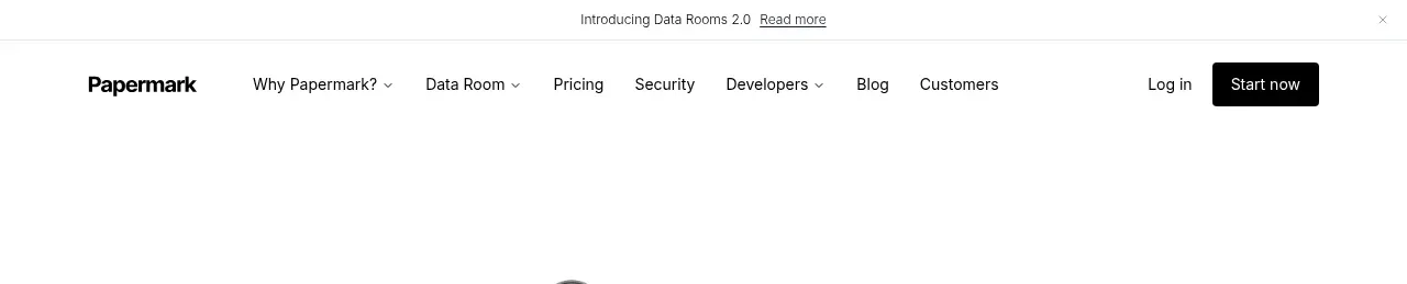 Papermark Data Rooms navigation component
