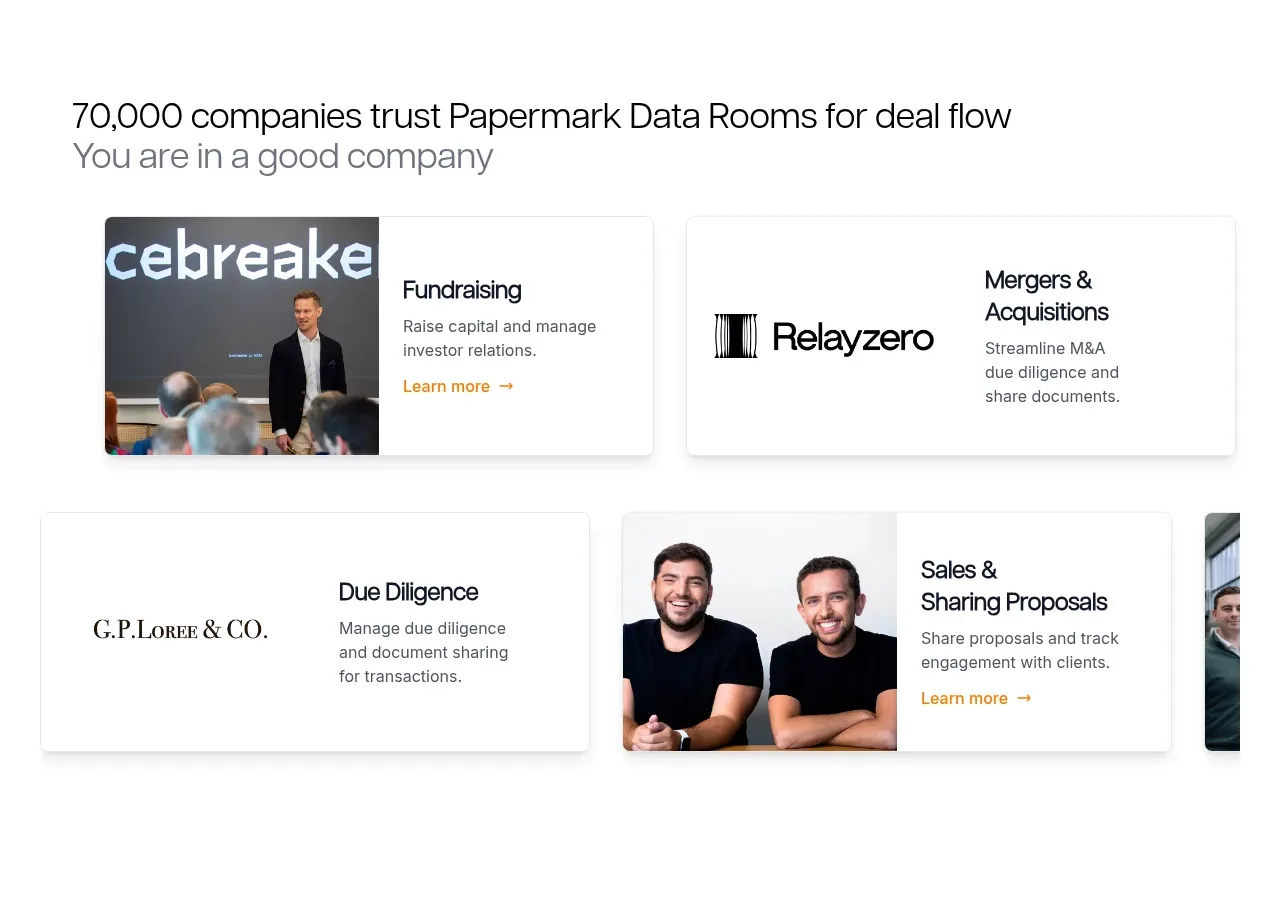 Papermark Data Rooms logo cloud component