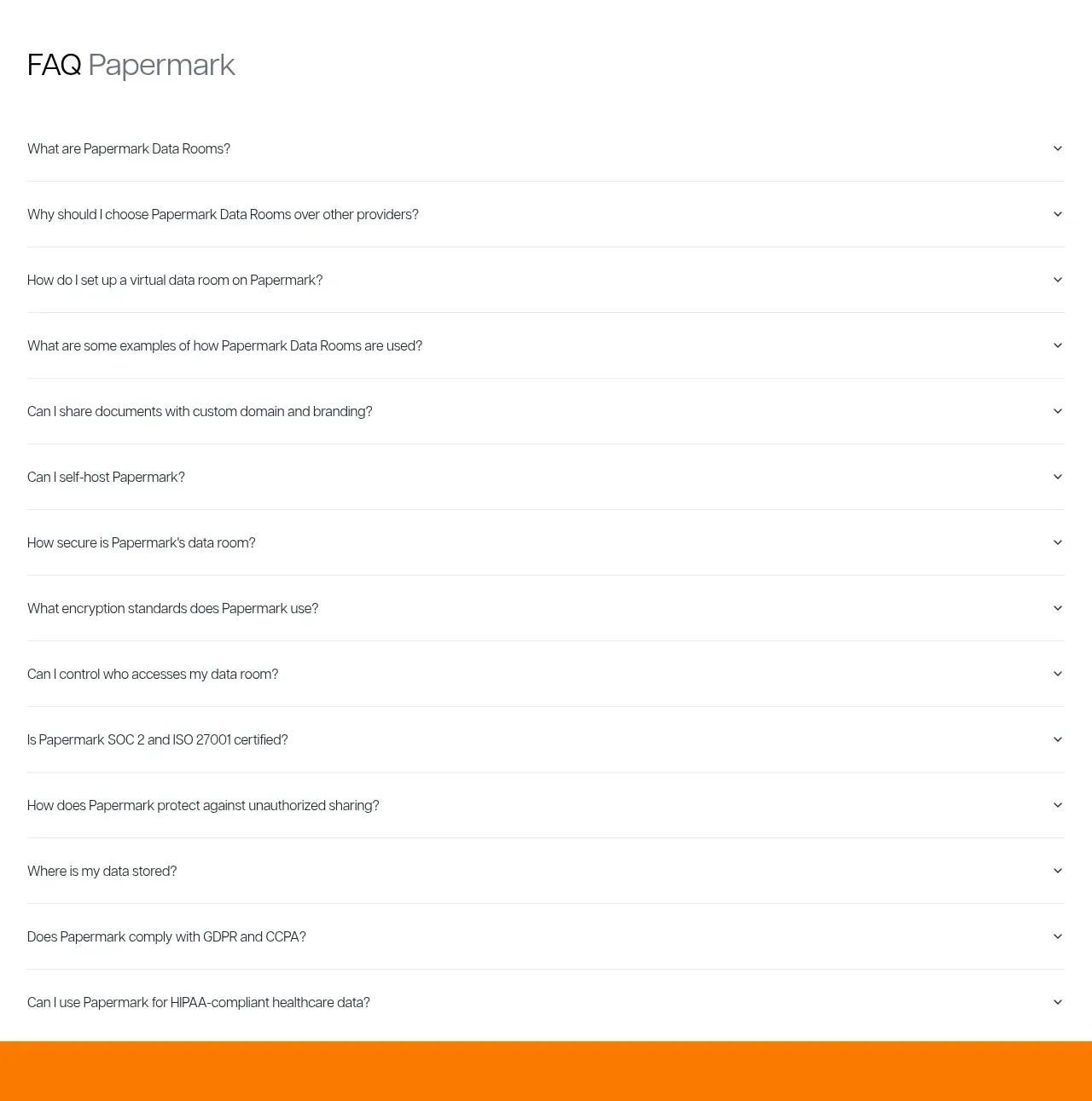 Papermark Data Rooms testimonials component