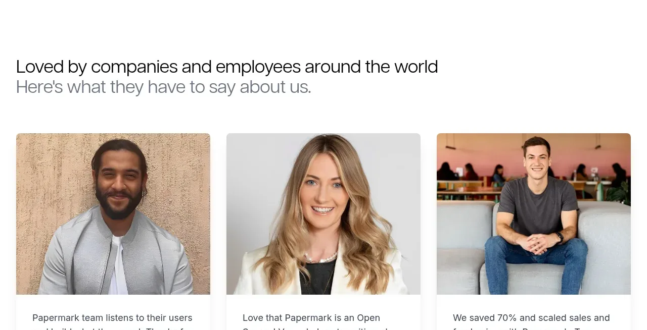 Papermark Data Rooms call to action component