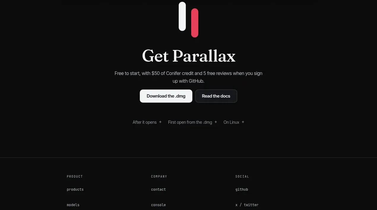 Parallax call to action component
