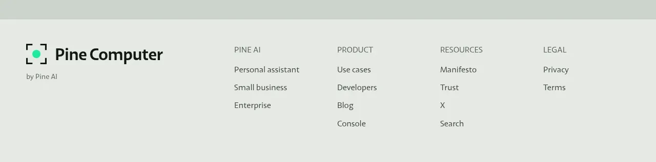 Pine Computer footer component