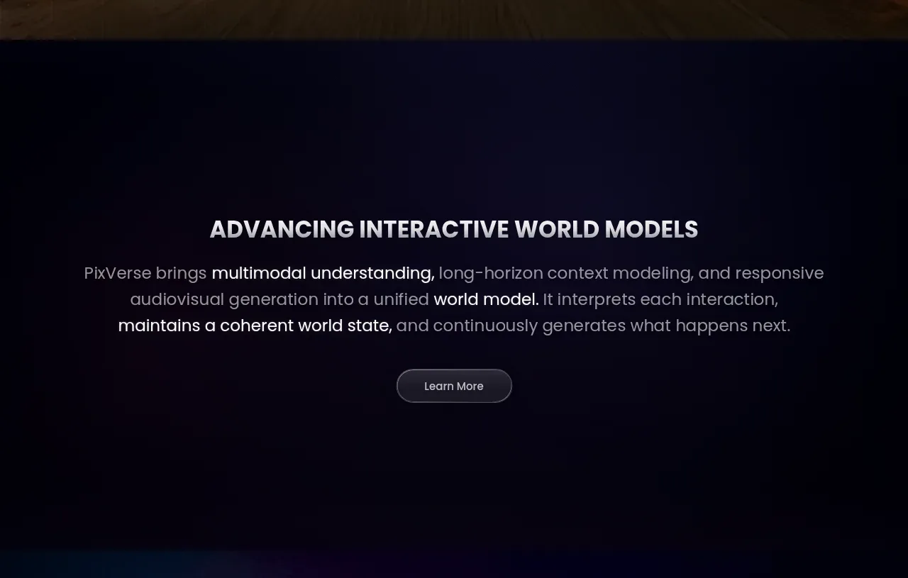 PixVerse R2 call to action component