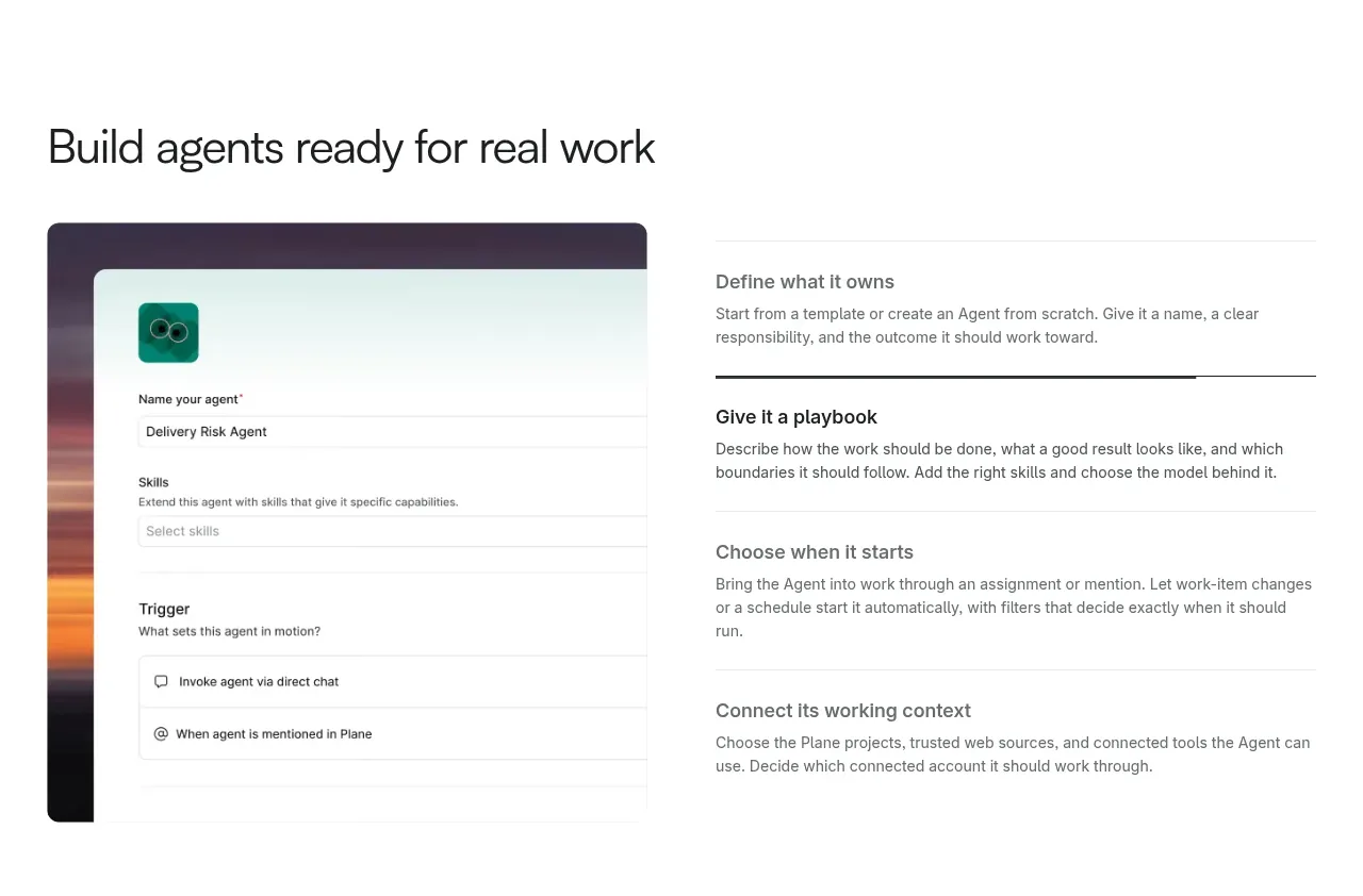 Plane Agents feature grid component