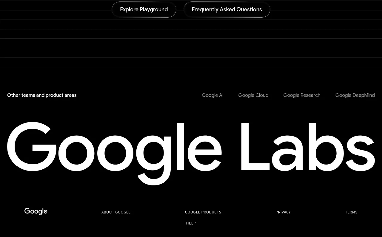 Playground by Google Labs footer component