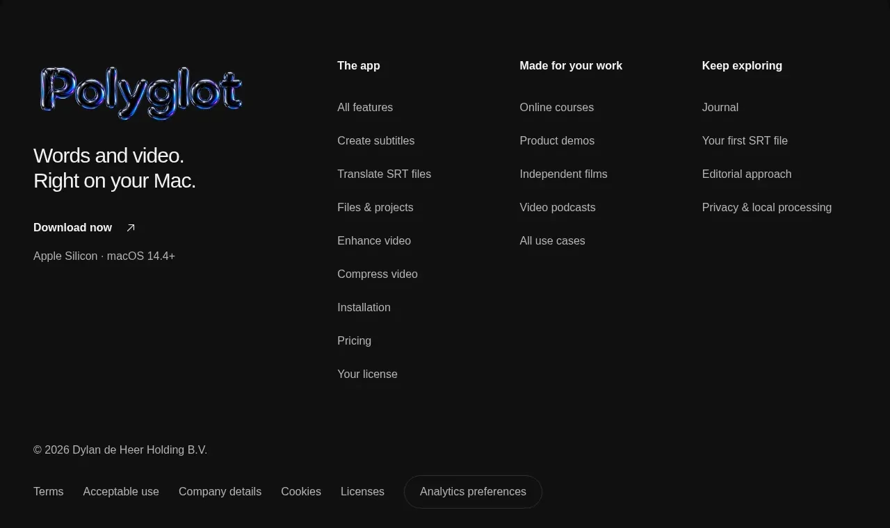 Polyglot footer component