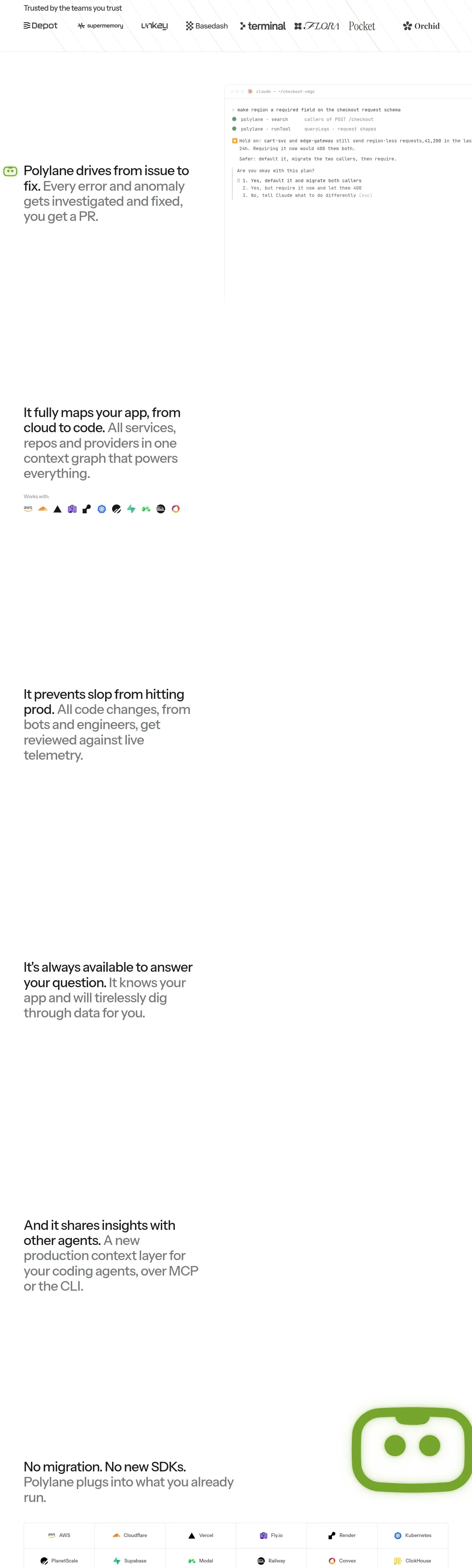 Polylane feature grid component