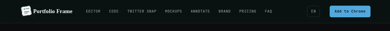 Portfolio Frame navigation component