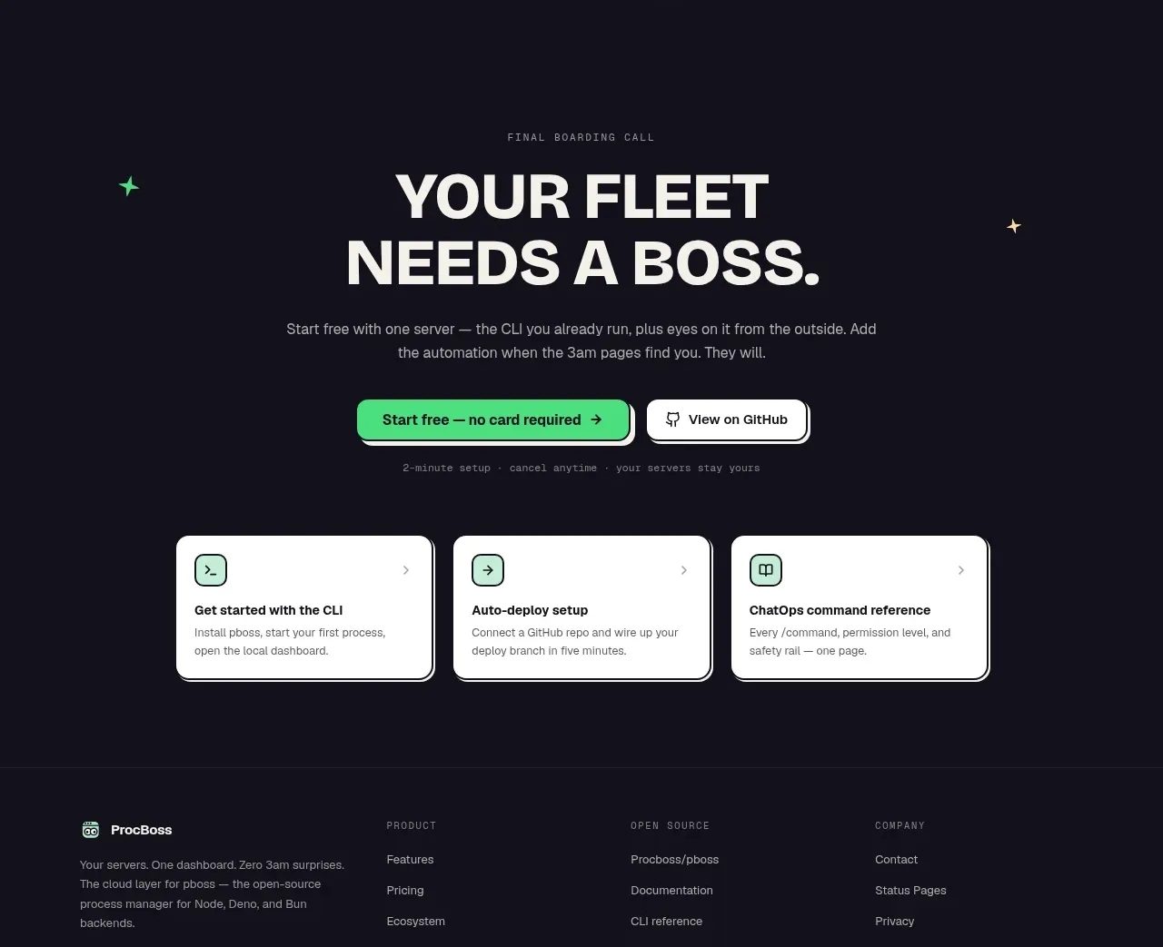 ProcBoss call to action component