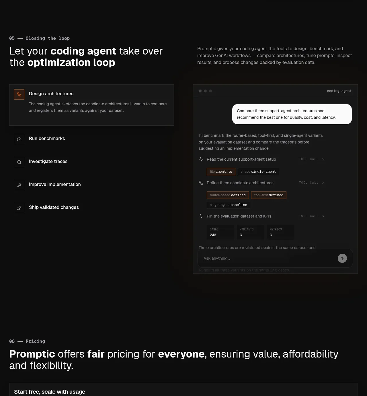 Promptic feature grid component