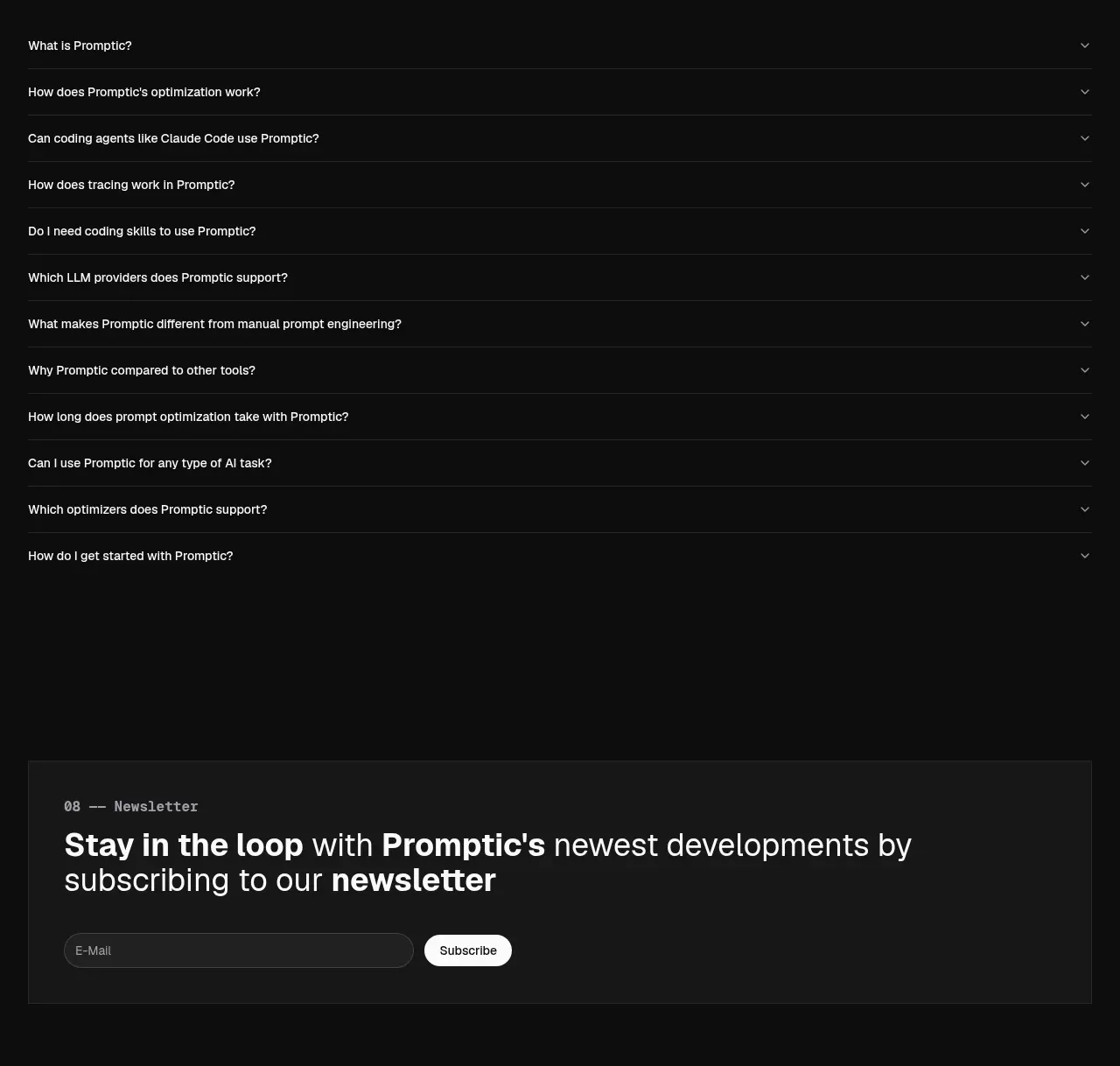 Promptic faq component