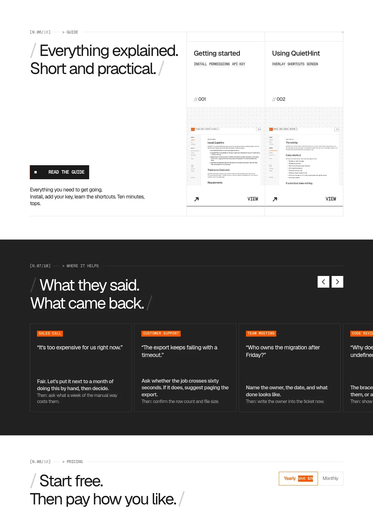 QuietHint® gallery component