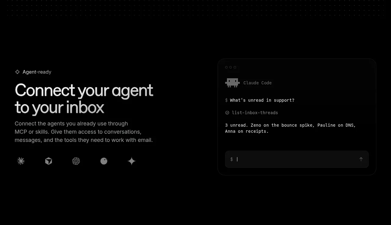 Resend Inboxes feature grid component