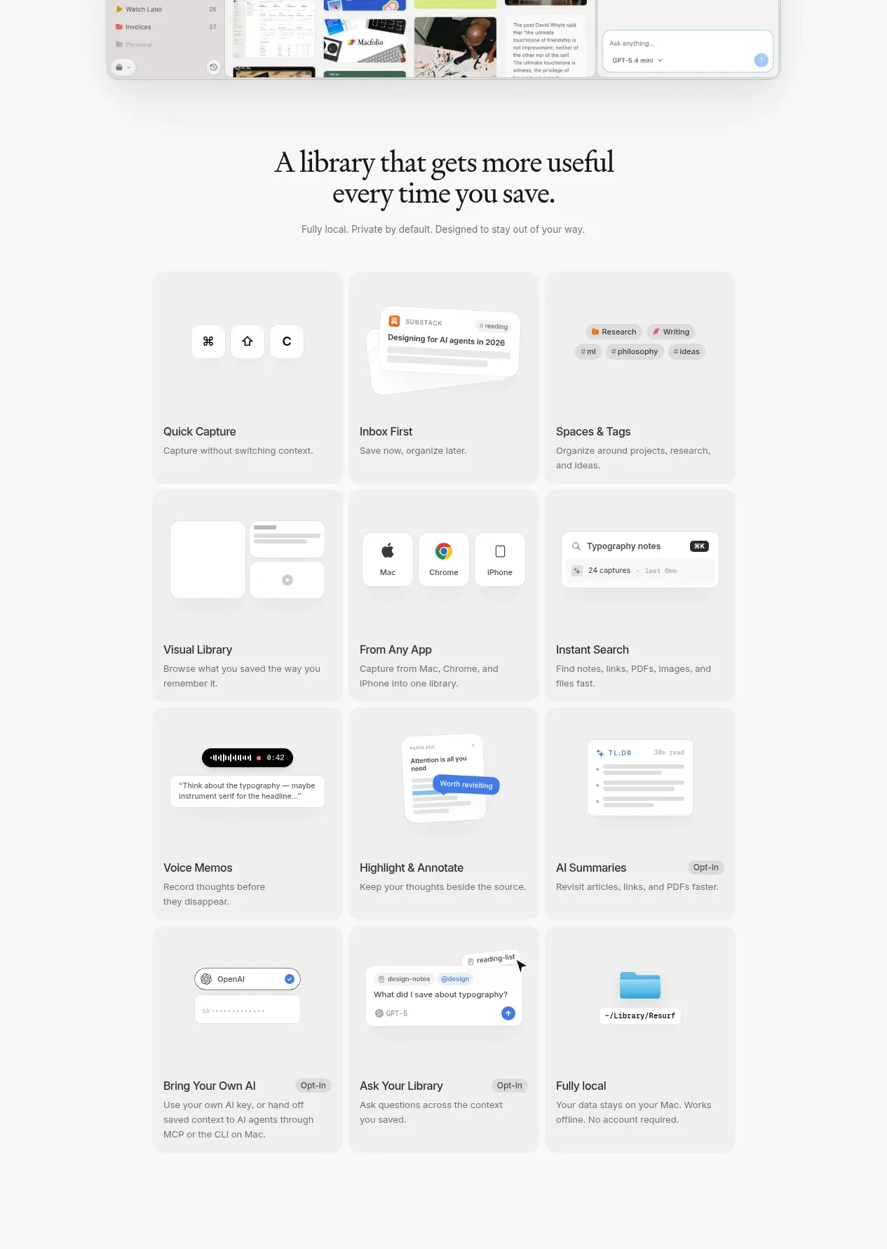 Resurf feature grid component