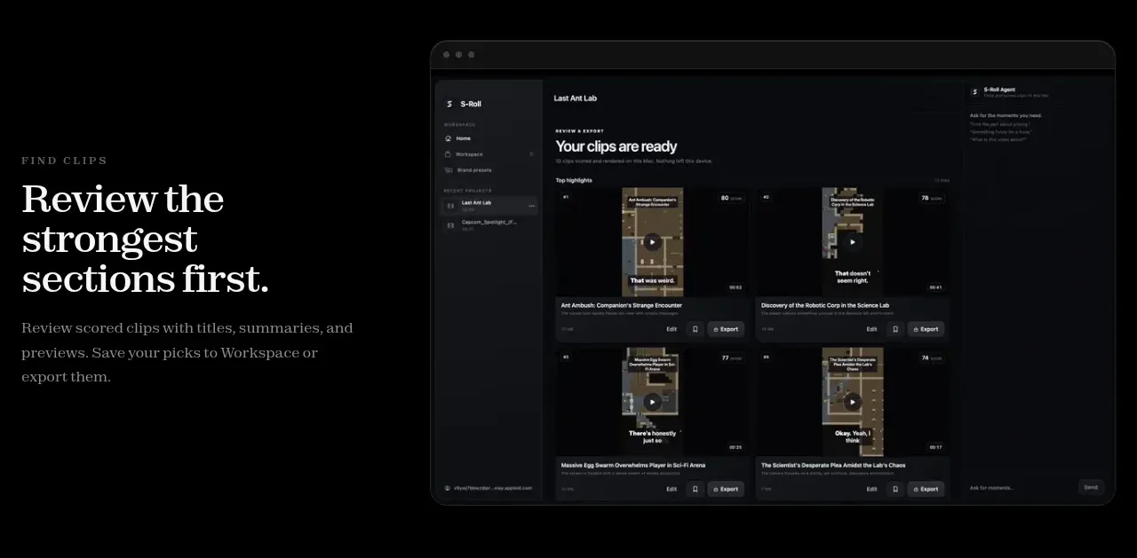 S-Roll feature grid component