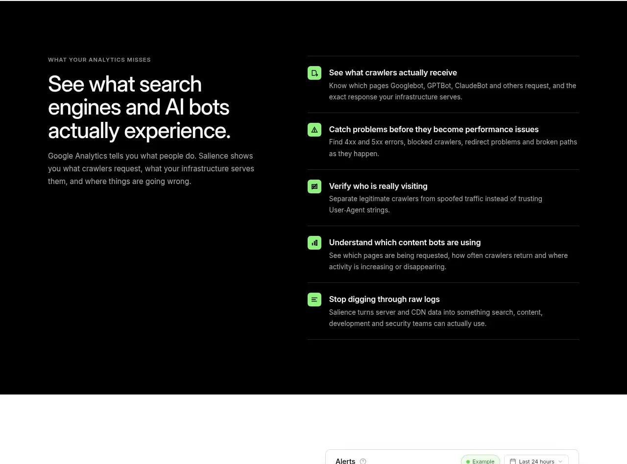 Salience feature grid component