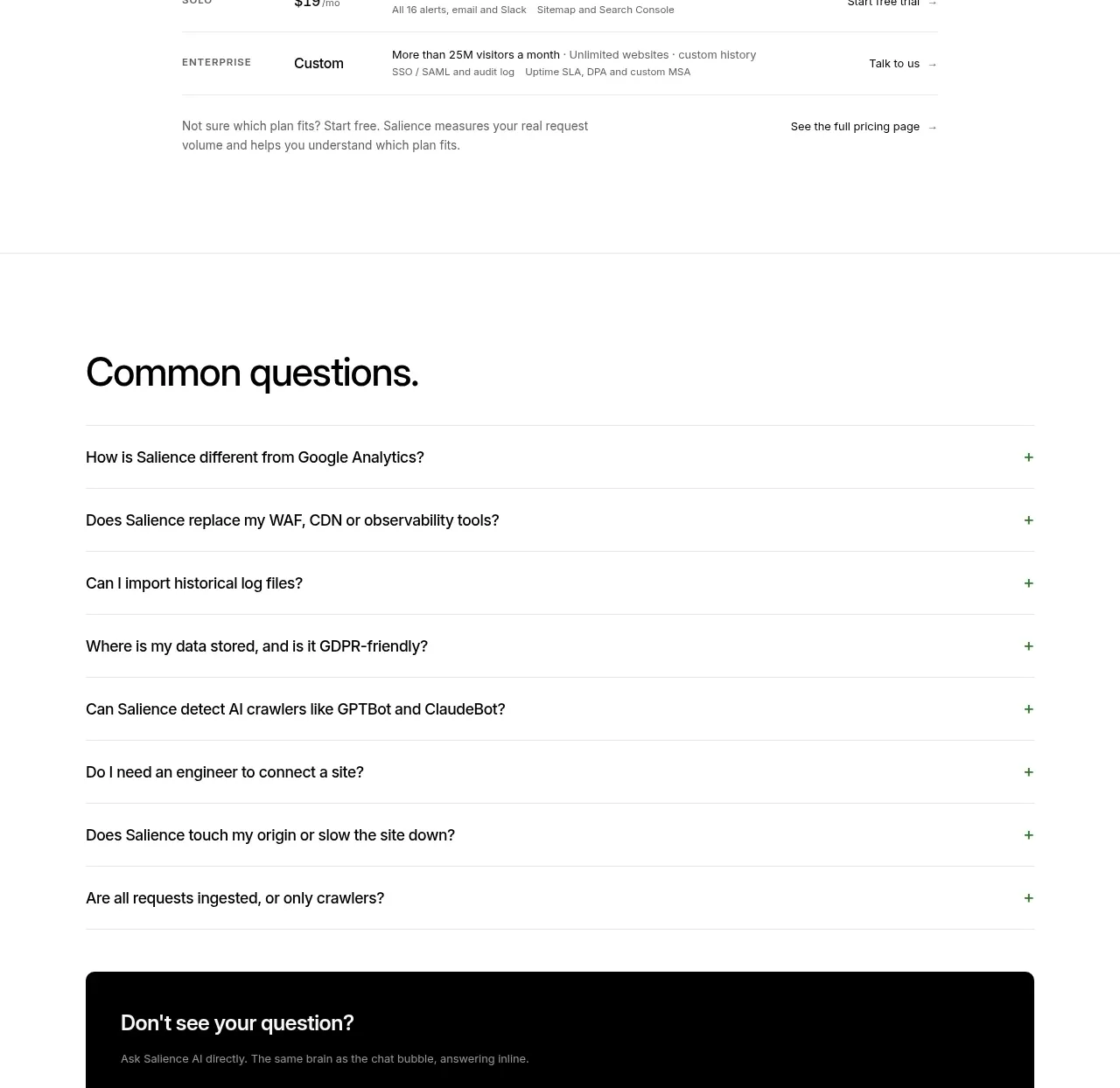 Salience faq component