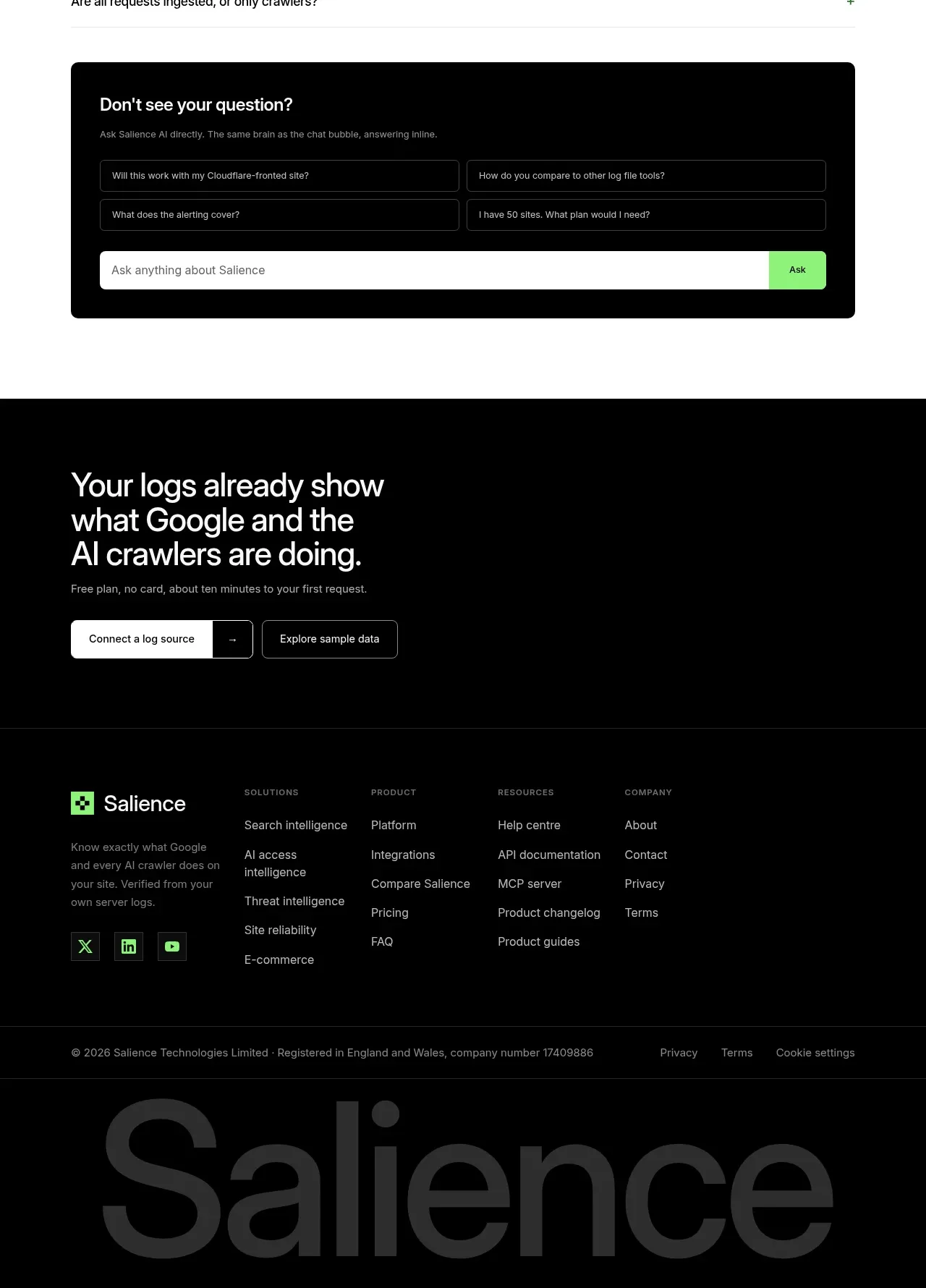 Salience footer component