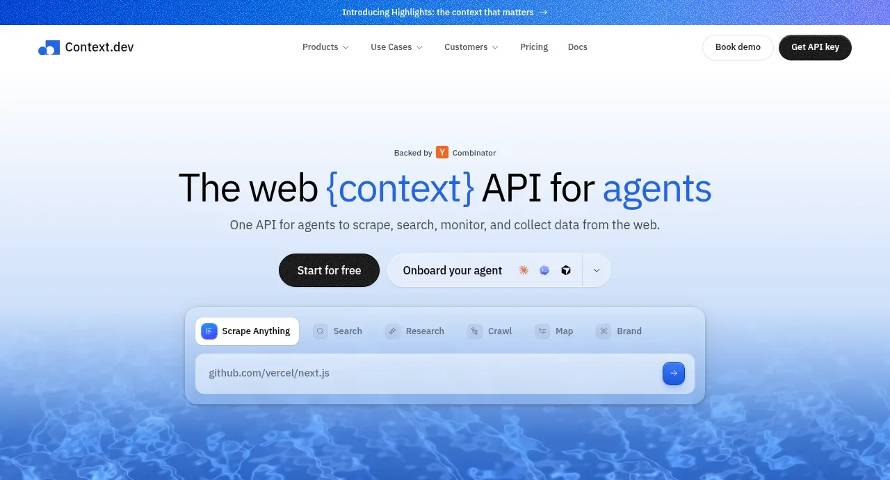 Scrape Anything by Context.dev hero component