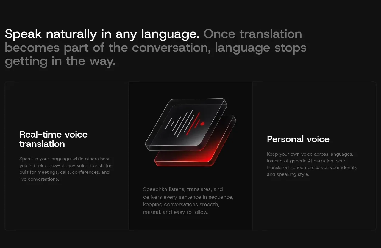 Speechka feature grid component