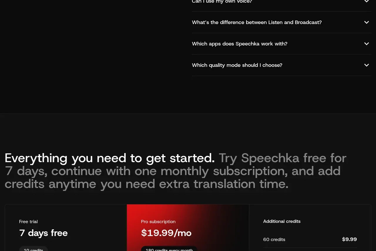 Speechka faq component