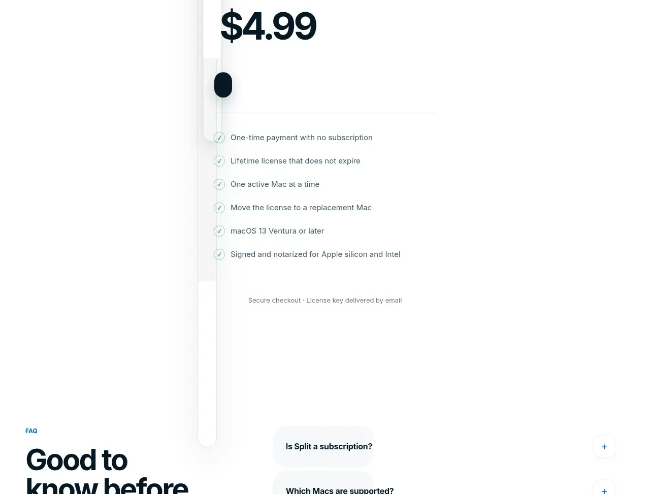 Split faq component