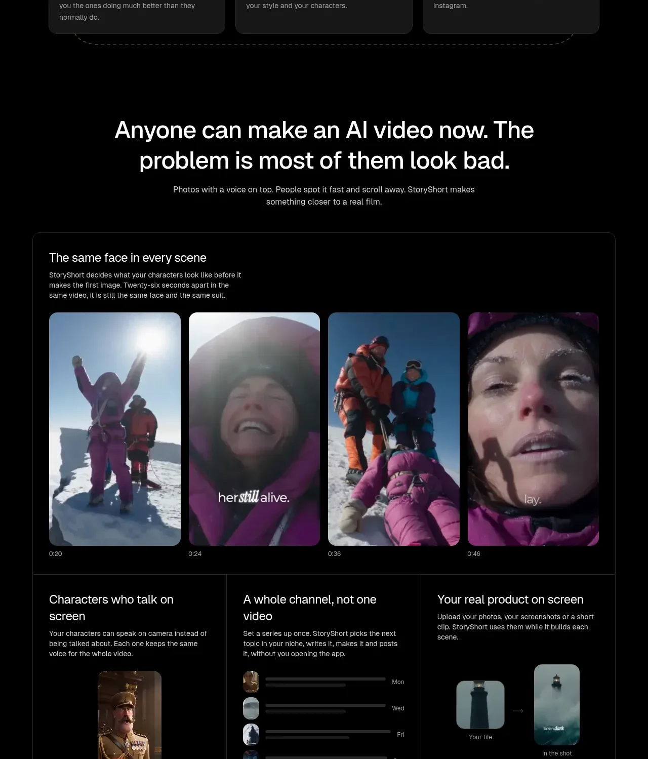 storyshort.ai feature grid component