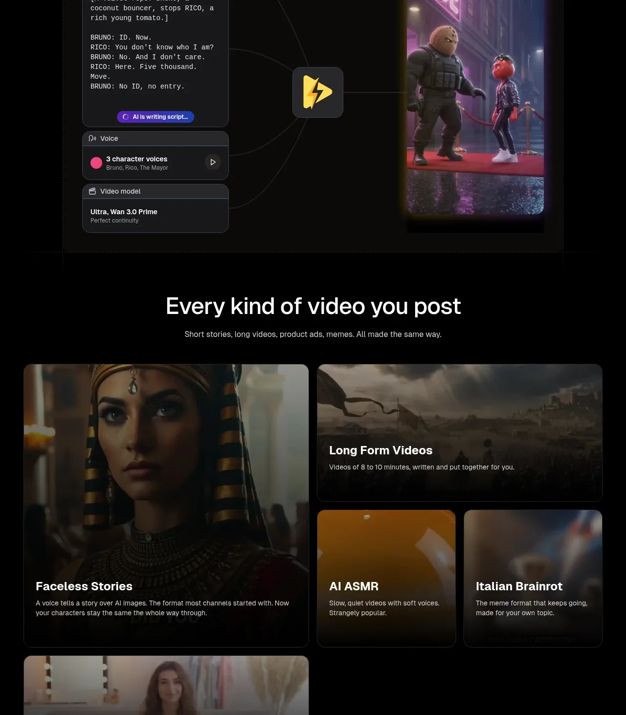 storyshort.ai feature grid component