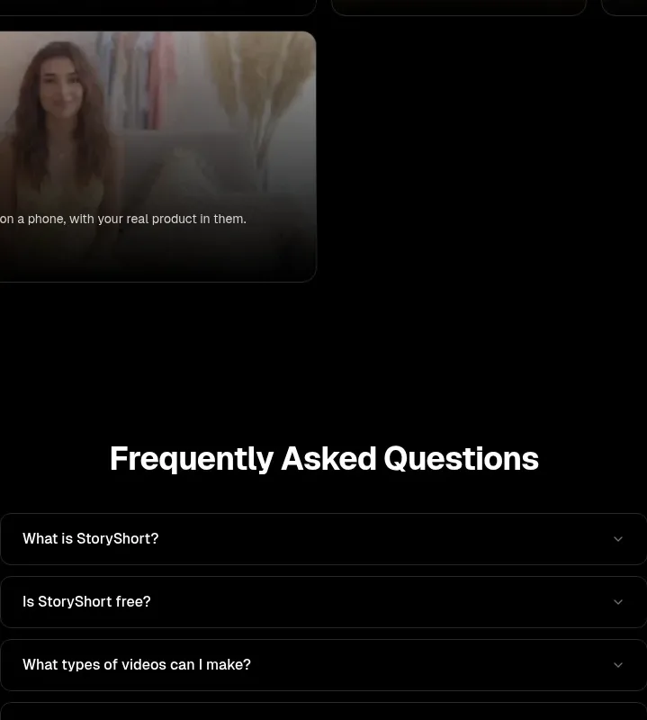storyshort.ai faq component