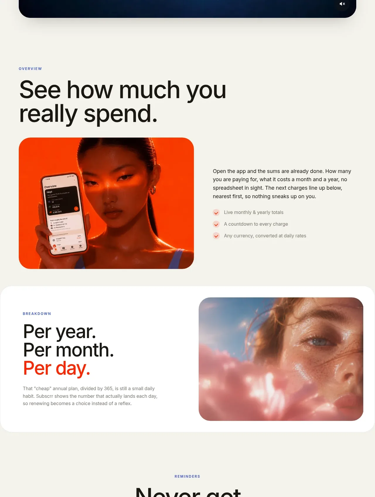 Subscrr feature grid component