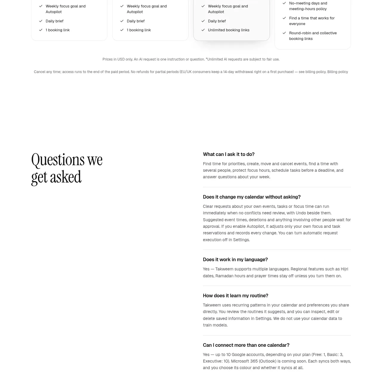 Takweem AI faq component