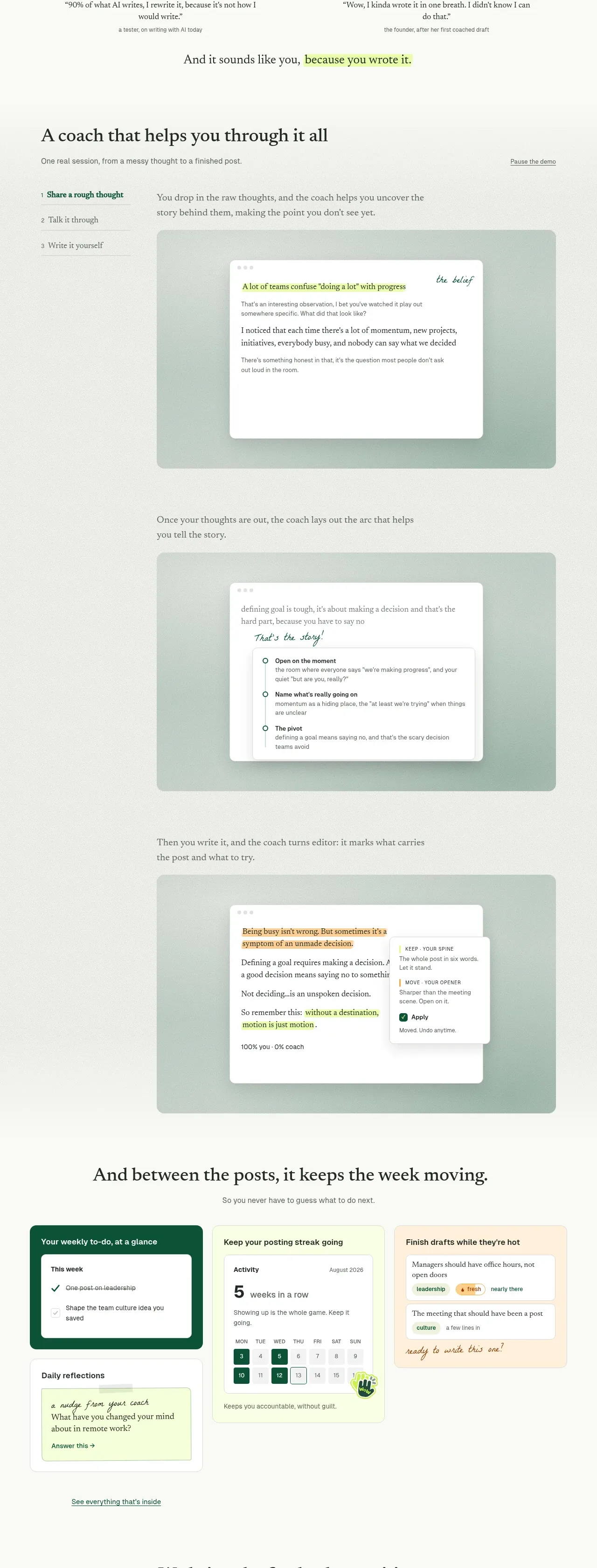 thestory.run feature grid component