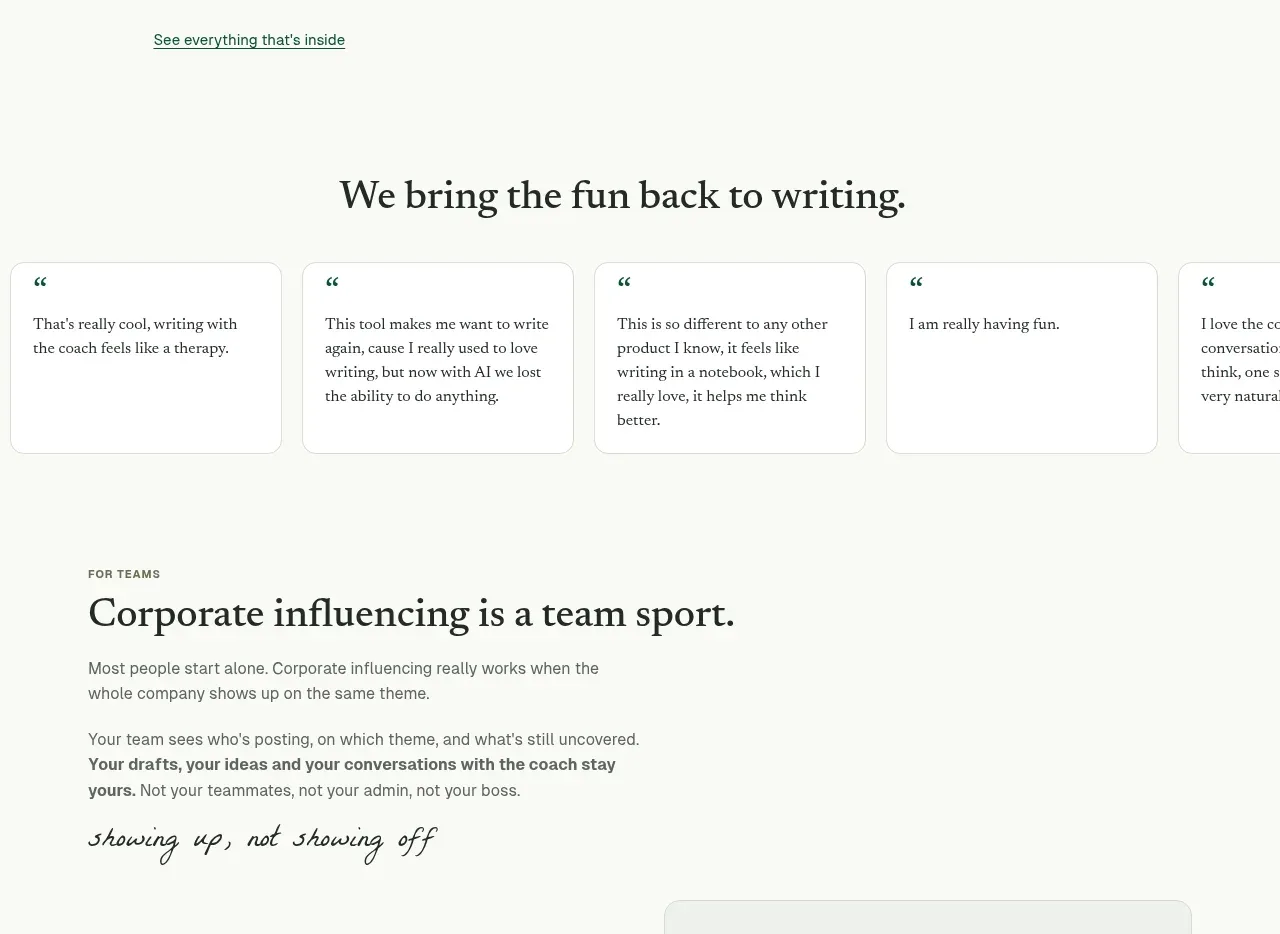 thestory.run feature grid component