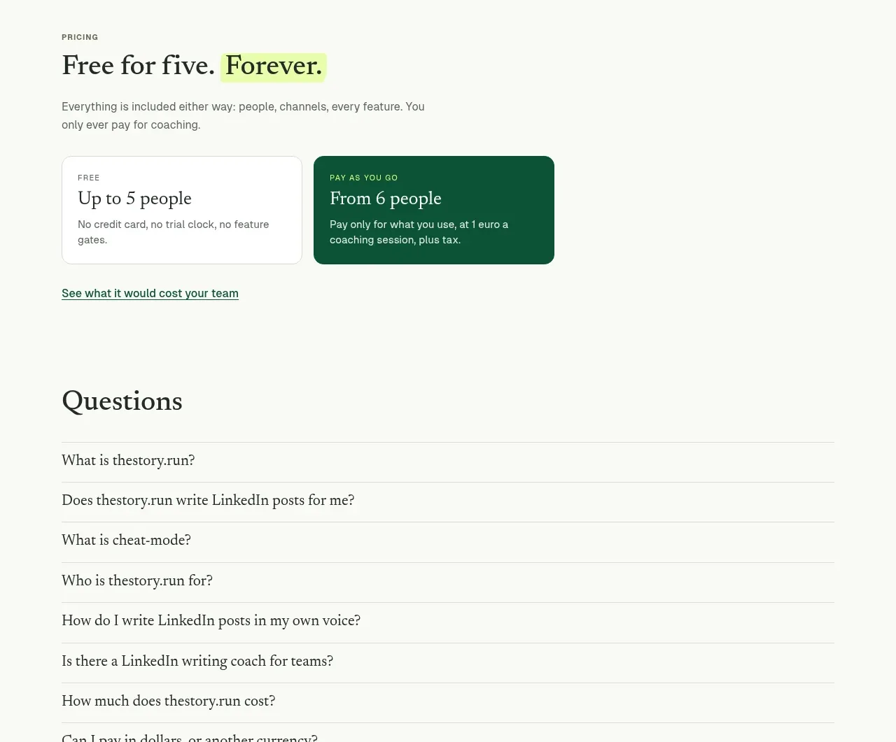 thestory.run feature grid component